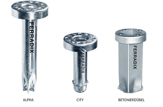 FERRADIX ALPHA, CITY und BETONIERDÜBEL